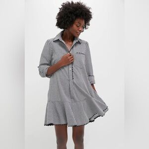 Tuckernuck Black and White Gingham Shirt Dress